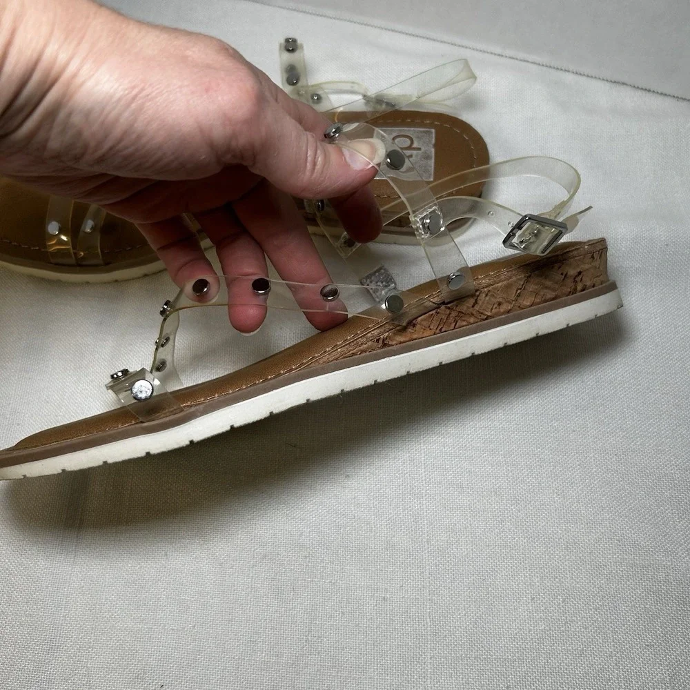 Dolce‎ Vita DV Sandals size 9 Clear Straps Buckle comfy Casual Fun